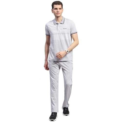 Image of Monte Carlo Mens Solid Polo Neck Half Sleeve Regular Fit Lower Set (224065854)