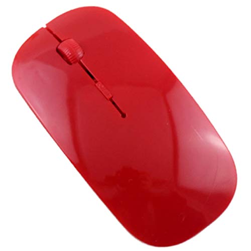 Nowakk Souris d'ordinateur 2,4 GHz Souris sans Fil Rechargeable Silent Mute Souris Optique USB Ultra Mince pour Ordinateur Portable PC - Rouge Cover