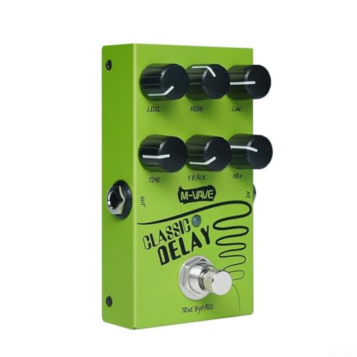Zilimontt Pedal de efecto de retardo clásico,Para pedal de efecto de retardo M-VAVE,Tiempo de retardo de 600 Ms,Con True Bypass para preservar la integridad de la señal de guitarra,Pedal de efecto de
