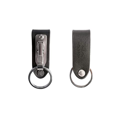 Saim Stainless Steel Keyring Design Faux Leather Belt Loop Key Chain 3 Pcs #TOP2