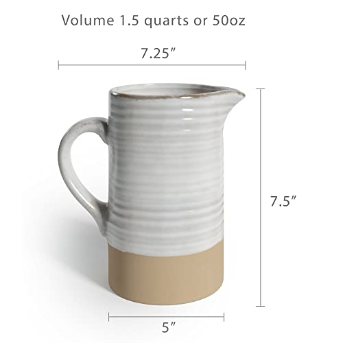 Barnyard Designs BY-011 1.5 Quart White Ceramic Pitcher thumb #4