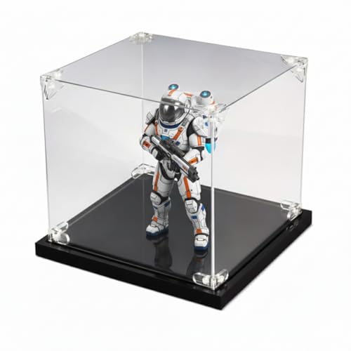 YUPZAR Scatola Espositiva in Acrilico Trasparente 15x15x15 cm, Teca in Acrilico Scatola Antipolvere Vetrina per Modellismo, Collezionismo e Statuette