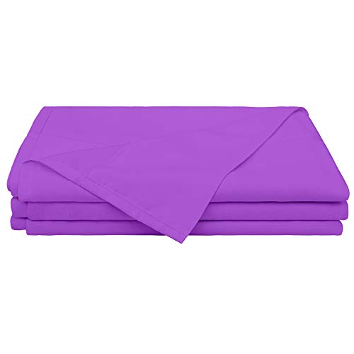 BEDSUM Full Microfiber Flat Bed Sheet Only, Luxury 1800 Thread Count Wrinkle and Fade Resistant Bedding Top Sheet, Purple