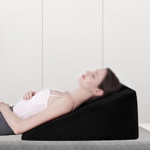 Almohada ortopédica en cuña rosa con funda lavable para elevación de piernas 2