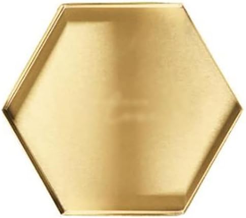 Nordic Metal Cosmetic Jewelry Storage Tray Bathroom Washing Organizer Box Food Cake Dessert Tea Serving Decorative Tray (Size : 26 * 15cm) (Golden 17.4 * 10cm)