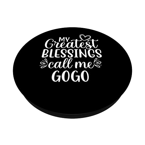 My Greatest Blessings Call Me Gogo Zulu Grandma PopSockets Swappable PopGrip, Black - Image 2