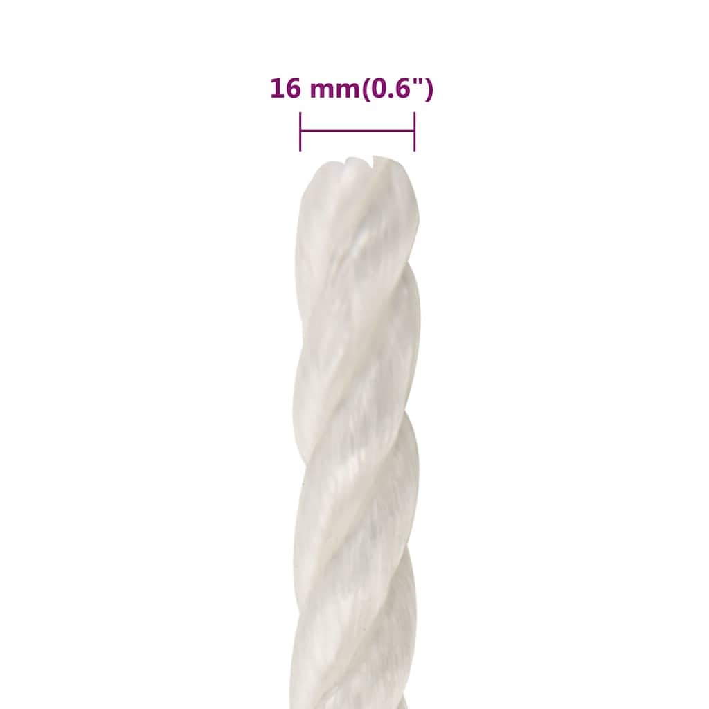 Generisch Bodenarbeitsseil Pferd, Survival Ausrüstung,Wear-Resistant and Weatherproof, Easy to Handle, Ideal for Use Around The House, in The Garden, and in The Workshop, (Weiß, 16 mm, 100 m)
