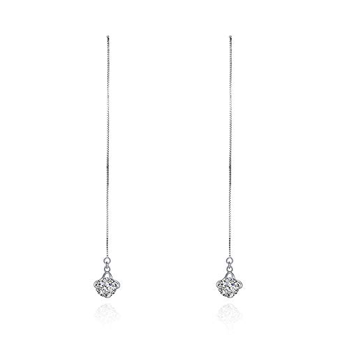 Boucles d'oreilles pendantes argent 925 et zircon de luxe pour femme