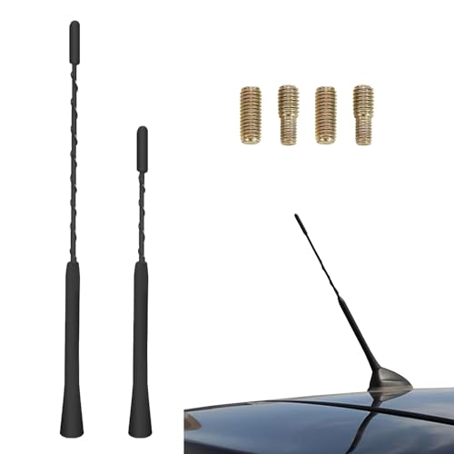 Lot de 2 antennes de toit de voiture, 4 vis, antenne radio universelle, antenne de voiture, tige d'antenne modifiée (9, 11)