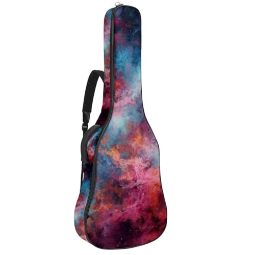 Sac pour guitare acoustique rose galaxie étanche 42.9" avec protection éponge multicolore