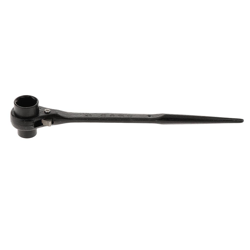 Neaxgeandx Black Hexagon Scaffold Podger Ratchet Spanner Ratcheting Socket Wrench -19-24Mm