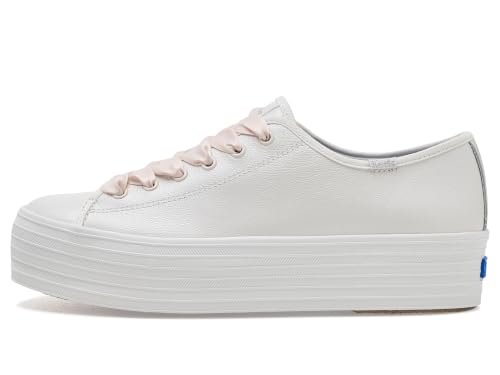Image of Keds Women's Triple Up Leather White Pearlized Ballet Leather 8 Medium