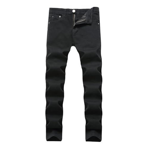 Men's Sliming Jeans Retro Solid Holes Denim Pants Fashion Slim Fit Ripped Stretch Jogging4