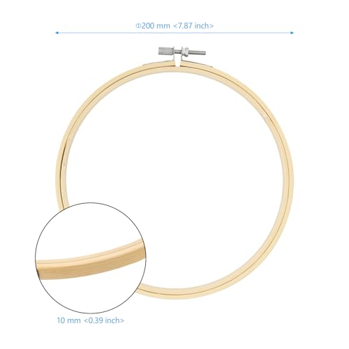 Image of SEHOI 18 Pieces 8 Inch Bamboo Embroidery Hoops, Wooden Round Adjustable Bamboo Circle Cross Stitch Hoop Rings for Art Craft Handy Sewing