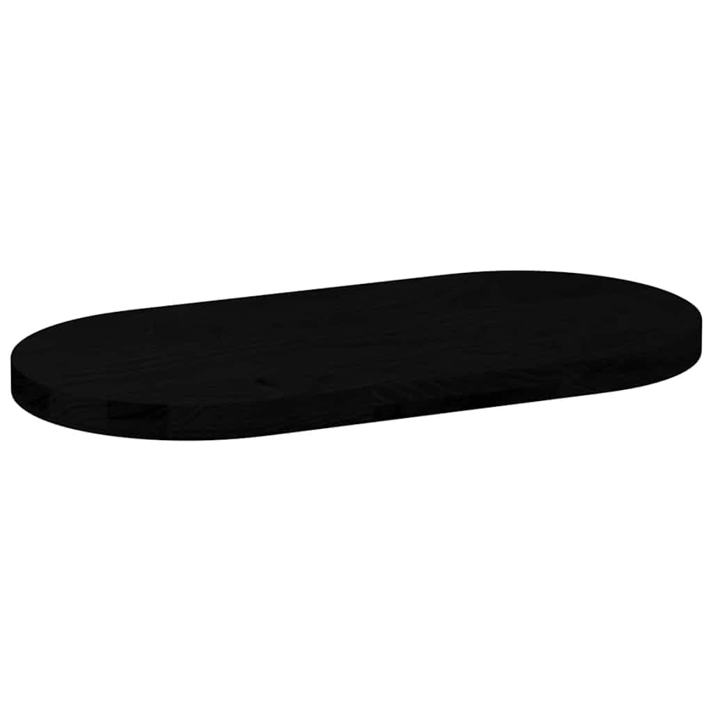 Tischplatte Dunkelbraun Oval aus massivem Eichenholz 80x40x4 cm, vielseitige Arbeitsplatte für Büro, Küche, Wohnen, stabiles Möbelbrett zum Bauen, Renovieren, DIY und Ersatz