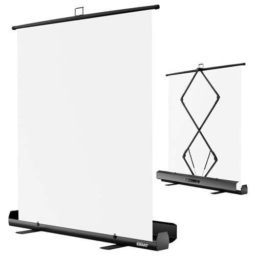 White screen roll-up panel EMART fond blanc vidéo et streaming