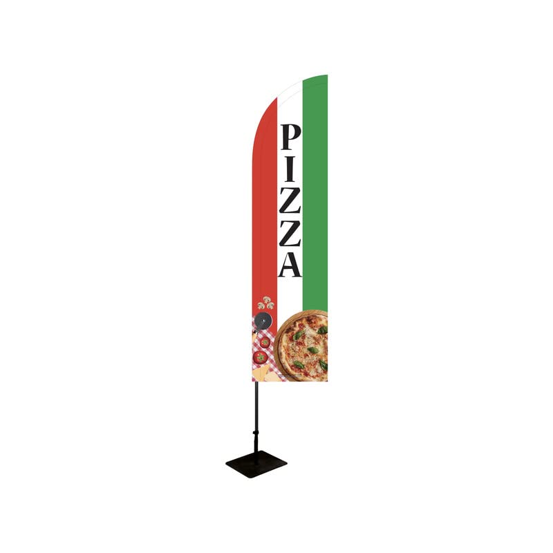 Drapeau PIZZA géant pour attirer les clients au resto