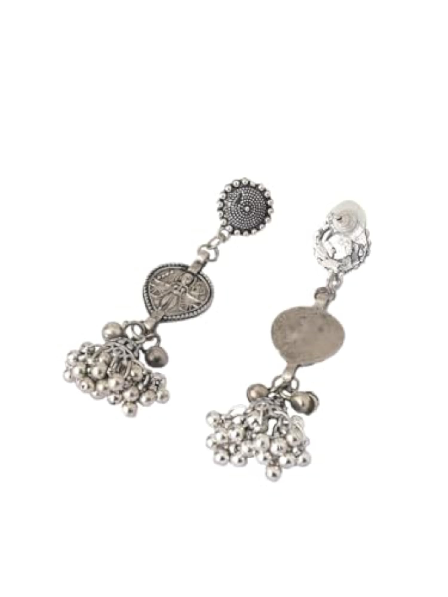 Oxidised Silver Traditional Necklace & Earrings Set for Women