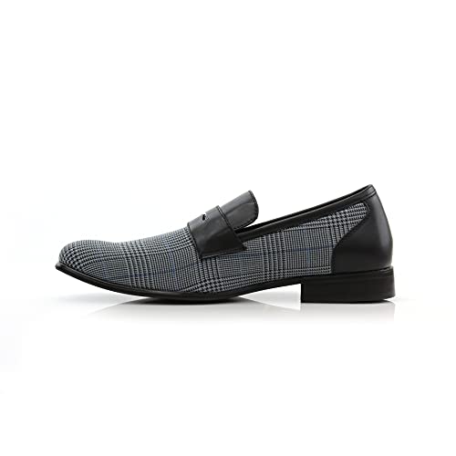 Image of Ferro Aldo Men's Classic Penny Loafers & Slip-On Dress Shoes | Woven, Floral, and Plaid Styles |