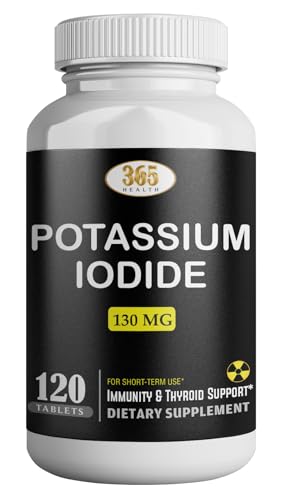 Potassium Iodide130 mg - KI Tablets- Potassium130 mg - USA Made Potassium Iodine Pills YODO Naciente Yoduro de potasio - 120 Tablets