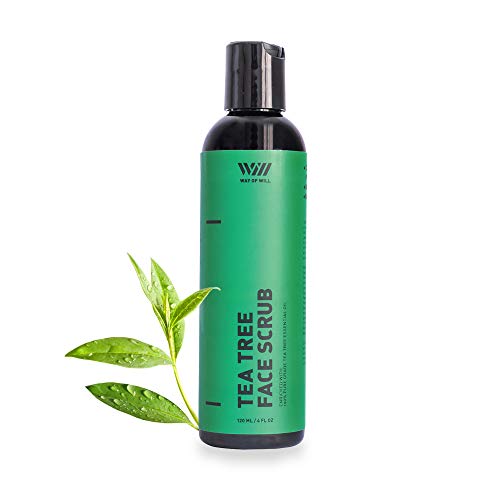 Tea Tree Face Scrub, Face Exfoliator with Tea Tree Oil and Jojoba Beads, Soothes Skin, Facial Scrubs for Women and Men, For All Skin Types, 120 mL - Way of Will