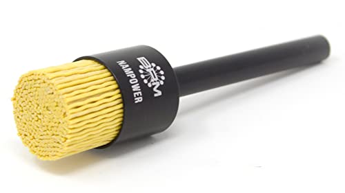 Image of BRM AEB1003480 NAMPOWER End Brush, 1 inch Diameter, 5 inch OAL, 80 Grit, Ceramic Abrasive Filament