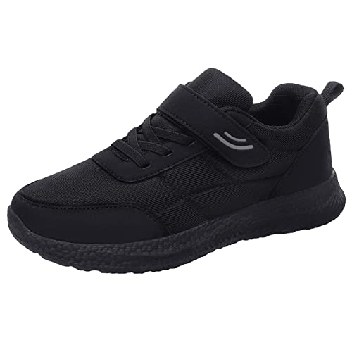 Zapatillas De Deporte para Caminar para Mujeres Mayores Zapatos De Invierno Informales Anchos Cálidos Antideslizantes De Fondo Suave para Correr,Negro,41 EU Cover
