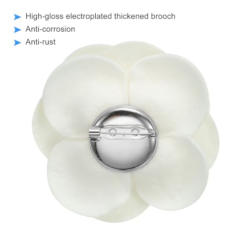 Image of PATIKIL Camellia Fabric Pin Flower Brooch Artificial Flowers Brooches for Women Girls Cloth Wedding Party Decor Accessories Jewelry Gift