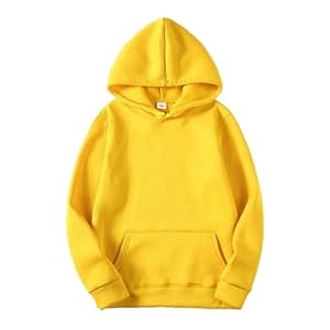 Generisch Sweat à capuche pour femme - Bleu clair - Pull à capuche - En velours artificiel - Manches longues - Avec poches - Tenue d'hiver - Vêtements - Pantalon de jogging, jaune, L
