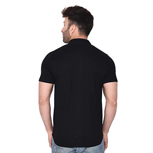 Image of Geum Men's Short Sleeves Spread Shirt Black XL