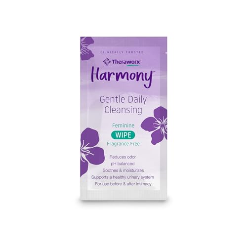 Image of Theraworx Harmony Gentle Daily Cleansing Feminine Wipes Fragrance Free, Reduces Odor, Individually Wrapped, Travel Size - 15 Count (Pack of 2)