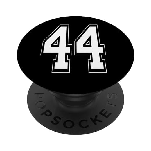 Camiseta numerada del equipo del jugador deportivo del número 44 para regalo de cumpleaños PopSockets PopGrip Intercambiable