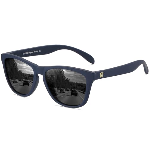 DUCO Retro Round Polarized Sunglasses for Men Women Driving Sun Glasses UV400 Protection Lightweight Frame Shades 3002
