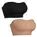 2 Pcs Strapless Bras for Women Large Bust Convertible Seamless Bra No-Slip Push-Up Support & All-Day Comfort Fit Beige