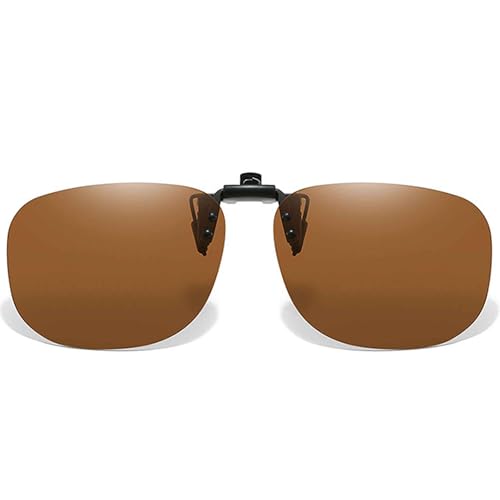 Image of Polarized Clip On Sunglasses, Flip Up Anti-Glare Driving Clip-on Shades, UV400 Protection Lens for Men Women