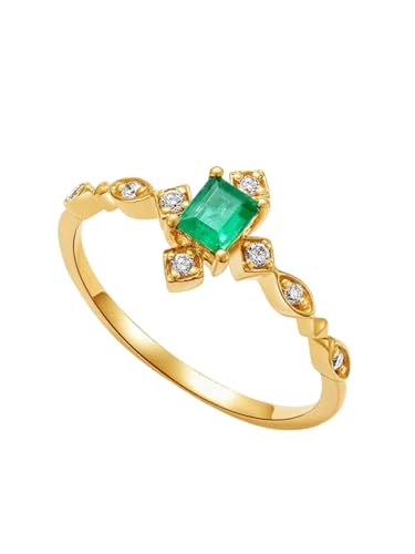 Bague Émeraude Rectangulaire Or Jaune Solide : Fini le Plaquat qui Ternit, Éclat Diamant Durable