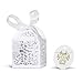 KAZIPA 50PCS Baptism Favor Boxes, 2.2''x2.2''x2.2''Laser Cut Favor Boxes with 50 Ribbons 50 Thank You Tags for Baby Shower Favors Baptism Decorations First Birthday Party