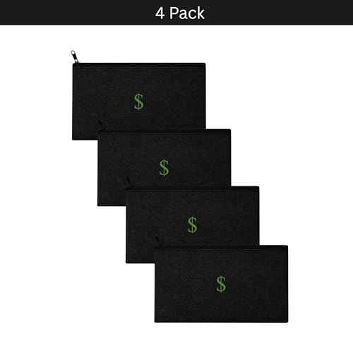 Cash/Money Pouch/Bag 4 Pack. Waterproof, 7.7 in x 4.5 in, Perfect Size, Travel Pouch/Bag with Cash Icon/Symbol/Dollar/$ Sign. Cash Organizer. Junk Drawer Organizer. Pencil Pouch with Dollar Sign by KISKIB - Image 2