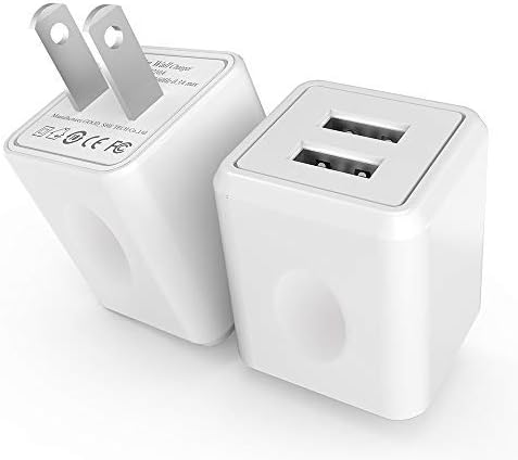 USB Wall Charger, Taymanso 2-Port USB Charger Home Travel Wall Plug Power Adapter for iPhone X 8/7/6 Plus SE/5S/4S,iPad, iPod, Samsung Galaxy S9, S8, HTC, LG, Table, Motorola and More(2 Pack)