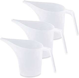 3 Pack Plastic Measuring Jug, 1000ML Measuring Mixing Jugs, Clear Scale Long Spout Jug with Non Slip Handle, Funnel Spout Measuring Cup for Baking, Cooking, Soap Candle Making