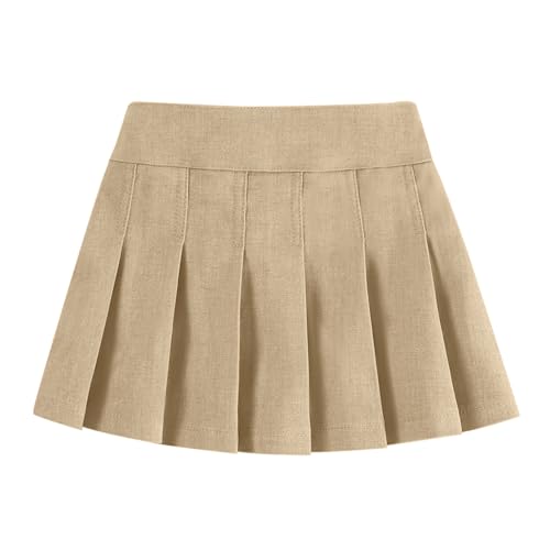 Neutocd Toddler Girls Skirts Skorts Pleated School Uniform Skirts with Elastic Waistband Built in Shorts