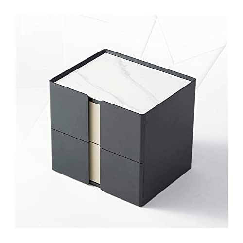 HASMI Night Stand Square Slate Bedside Table Bedroom Practical Bedside Table Paint Storage Drawer Safety Hardware Bedside Table Bedside Tables (Color : B)