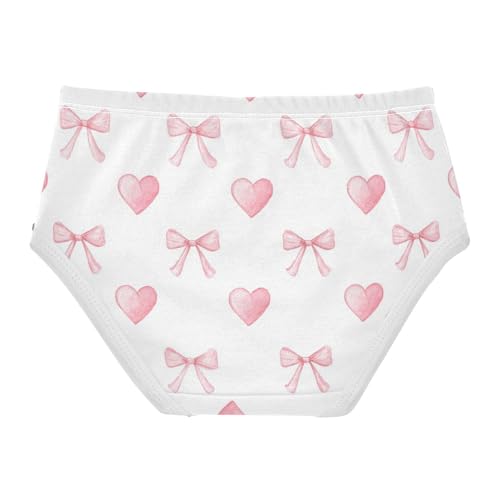 Wusikd Pink Heart Bow Girls' Underwear Cotton Girls Briefs Soft Toddler Underwear 2T2