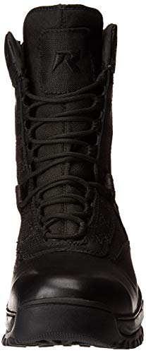 Men’s Tactical Steel Toe Work Boots The Ghost 8” with Zipper - Black Leather Oil & Slip Resistant Boots2