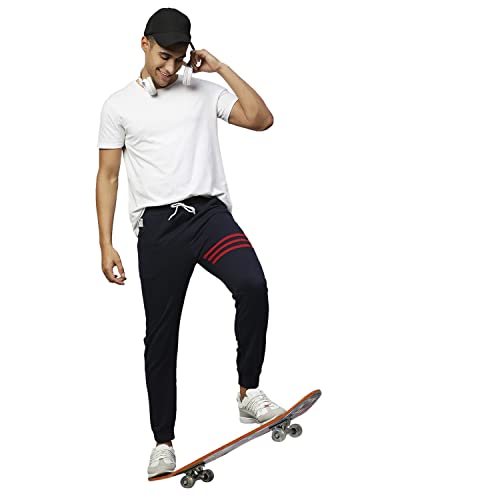 Image of Hubberholme Men's Slim Fit All Season Wear Cotton Track Pants - Trackpant with Drawstring Elastic Waistband, Lower for Jogging, Gym, Sports & Dailywear