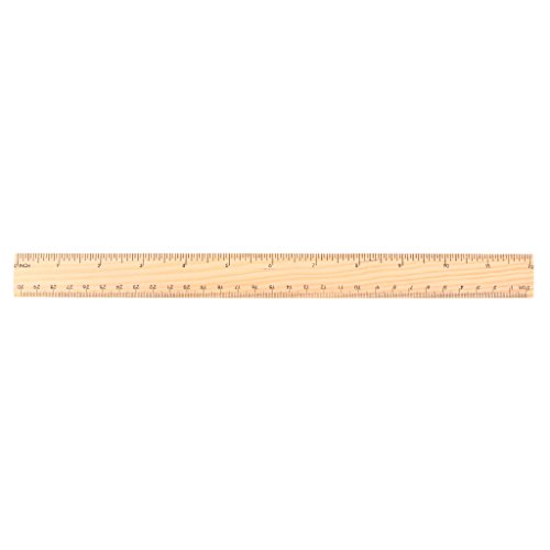 Jagenie Holzlineal in 15 cm, 20 cm oder 30 cm, doppelseitig, für Studenten, Schule, Büro, Holz, Wood Color, 30 cm