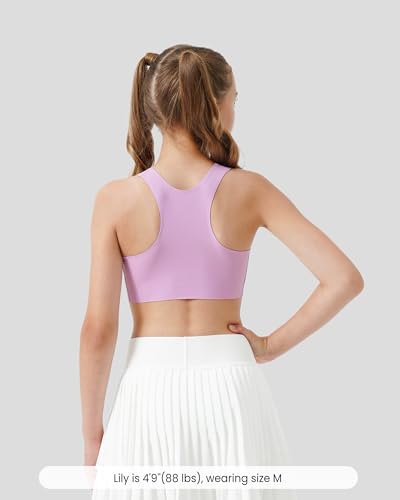 Girls Training Bras 7-12 Seamless First Bra Racerback Light Sports Bras - No Pads, Chest Double Lined2