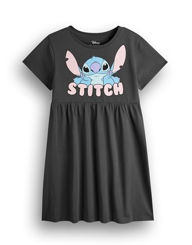 Disney Lilo & Stitch Girls Dress Pack of 2 | Dark Grey & Lavender Short Sleeve Summer Dresses4