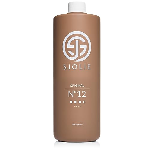 SJOLIE Spray Tan Solution - No. 12 - Dark Hydrating Tanning Spray | Sunless Tanner for a Rich Bronze, Long Lasting, All Natural Spray Tan (32oz)