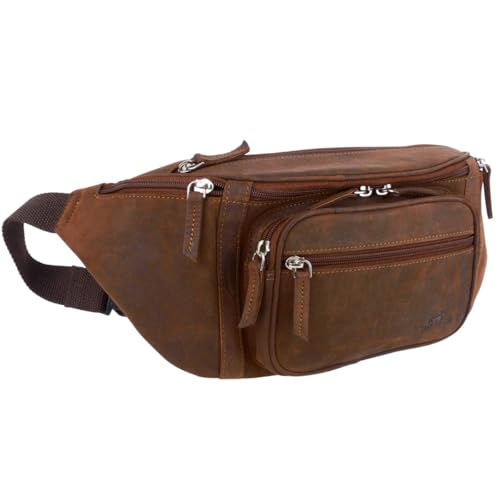 Sac banane 5 poches homme Brown Hunter idéal randonnée